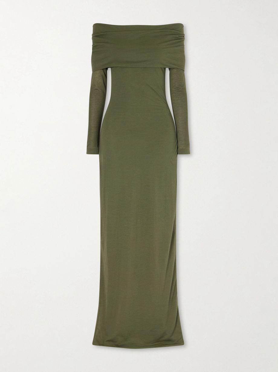 Off-shoulder cotton-blend maxi dress by BALENCIAGA