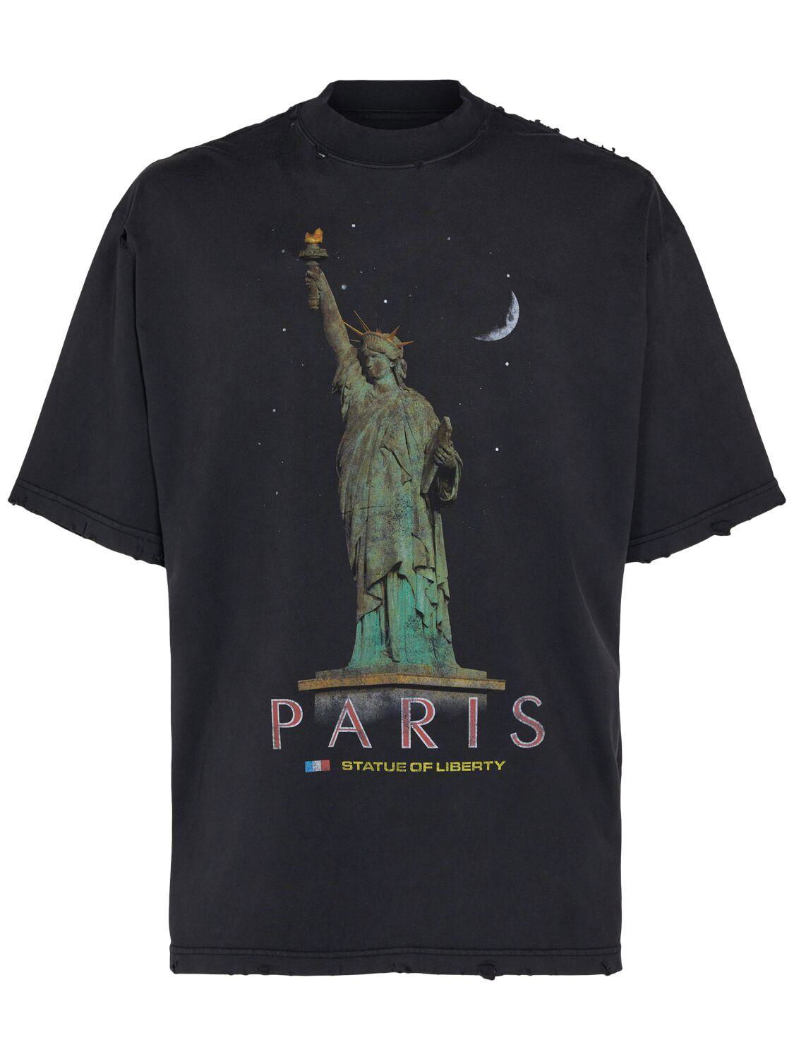 Paris Liberty Cotton T-shirt by BALENCIAGA