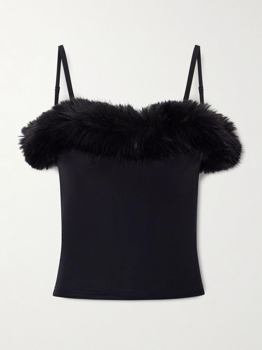 Plush-trimmed stretch-jersey camisole by BALENCIAGA