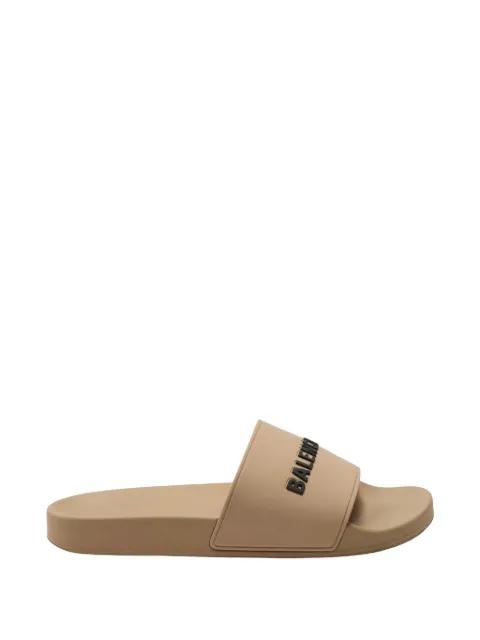 Pool logo-print slide sandals by BALENCIAGA