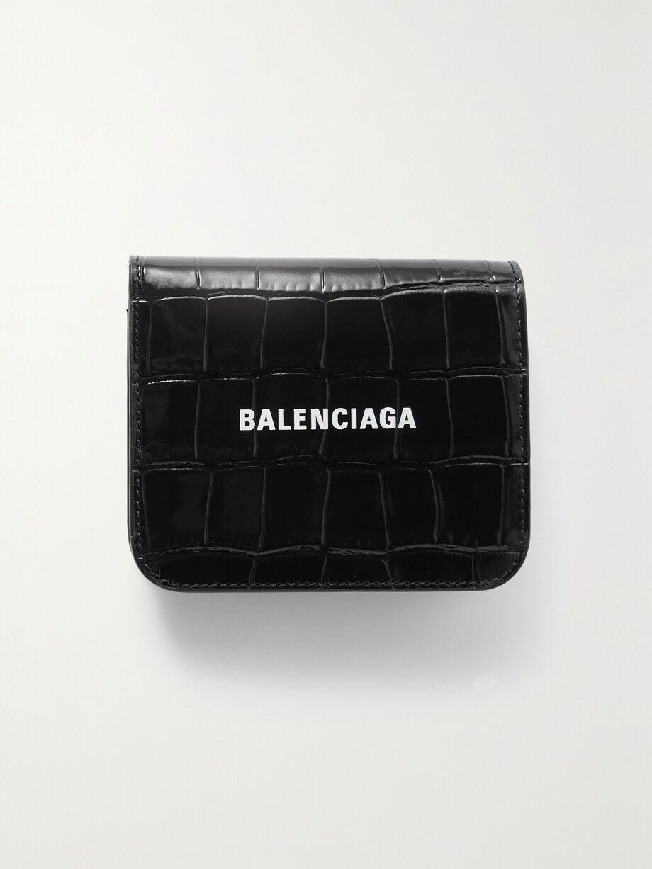 Printed croc-effect leather cardholder by BALENCIAGA