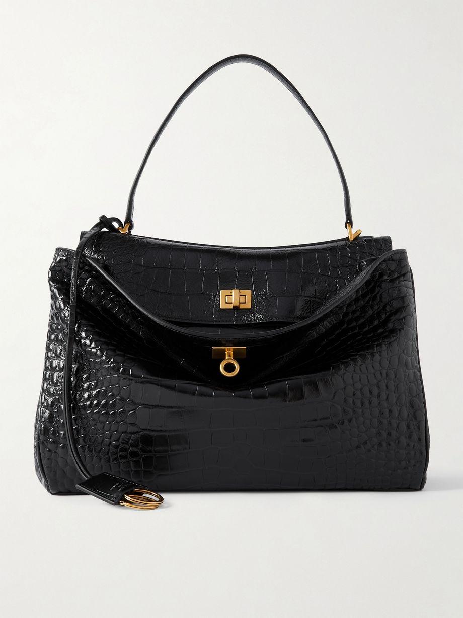 Rodeo medium croc-effect leather shoulder bag by BALENCIAGA