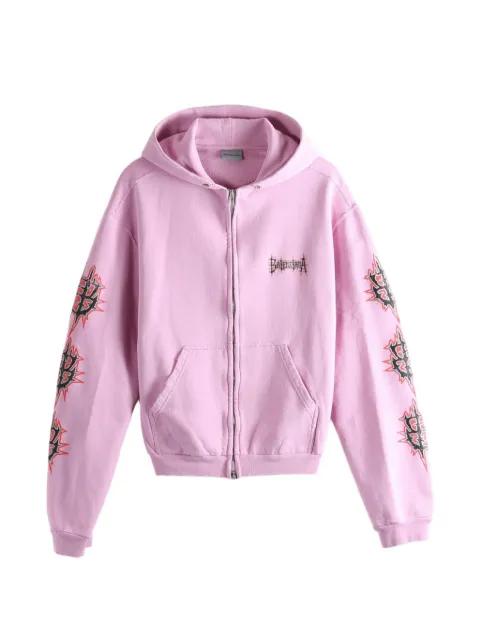 Sacré Cœur graphic-print zip-up hoodie by BALENCIAGA