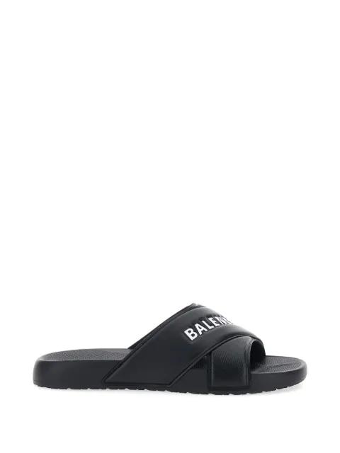 Sportypool logo-print crossover sandals by BALENCIAGA