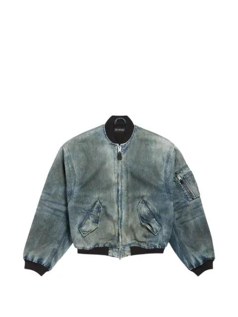 Standard logo-print faded-wash cotton bomber jacket by BALENCIAGA