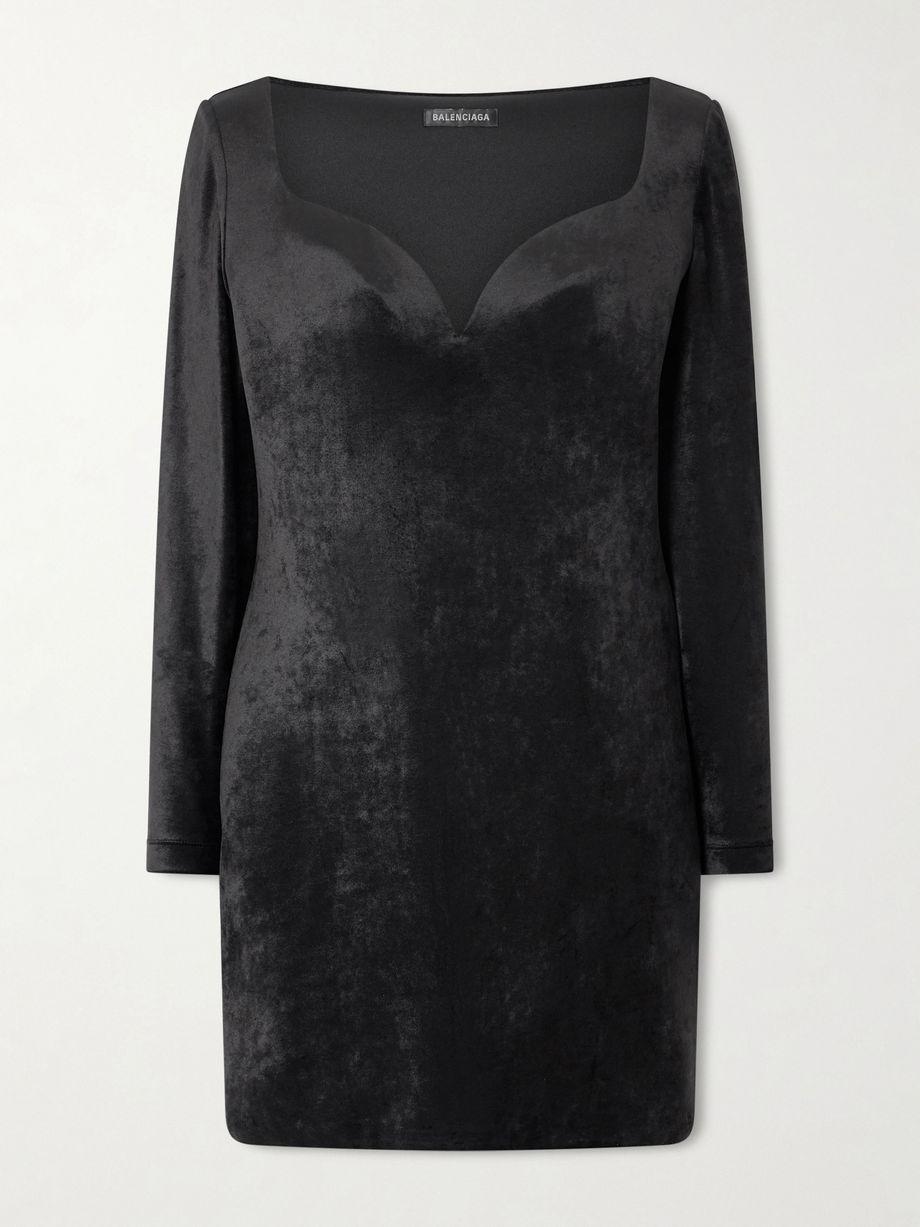 Stretch-velvet mini dress by BALENCIAGA