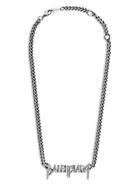 Typo metal chain necklace by BALENCIAGA