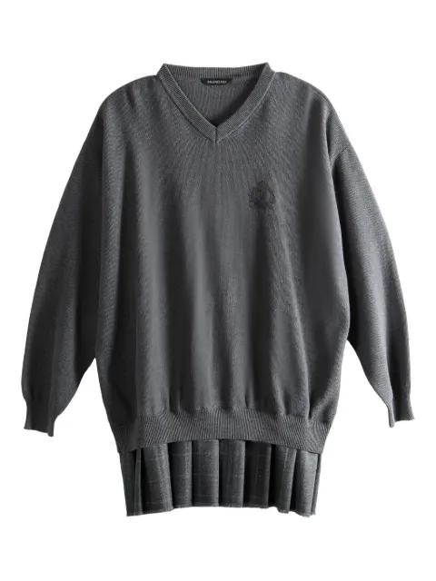 V-neck pleated dress by BALENCIAGA