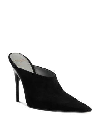 Women's Duchesse Suede Mule Pumps by BALENCIAGA