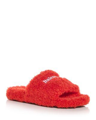 Women's Furry Slide Slippers by BALENCIAGA