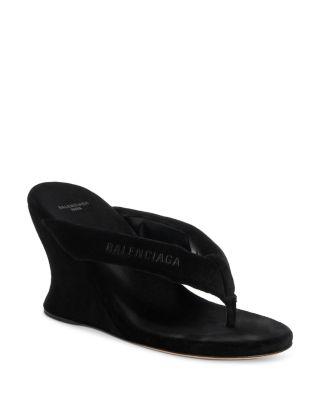 Women's Gaeta Stretch Velvet Wedge Sandals by BALENCIAGA