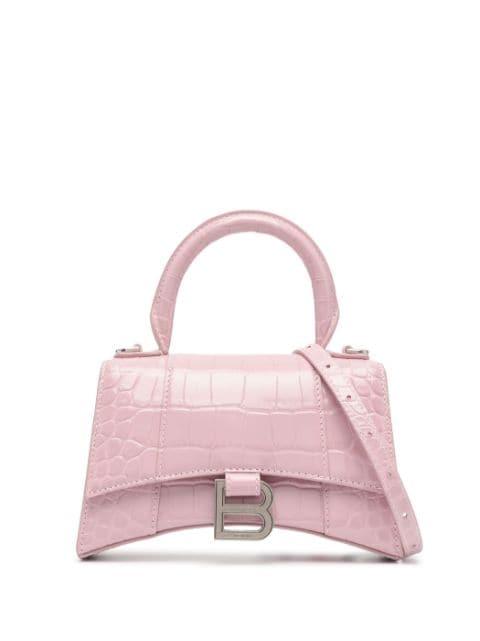 XS Hourglass leather tote bag by BALENCIAGA
