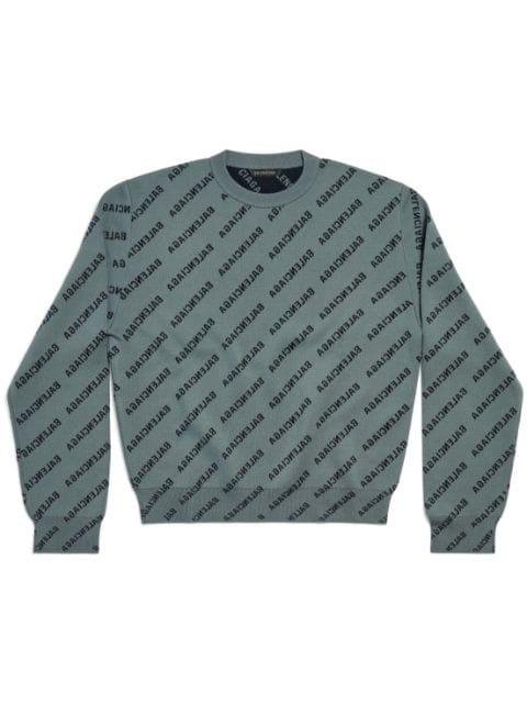 allover logo knit sweatshirt by BALENCIAGA