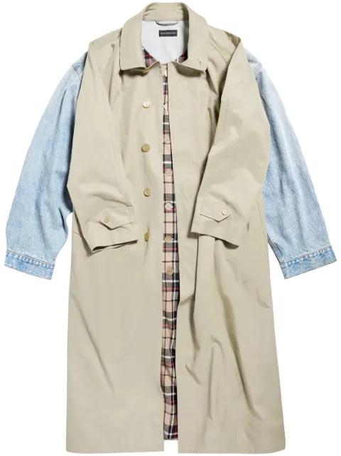 asymmetric layered jeans coat by BALENCIAGA