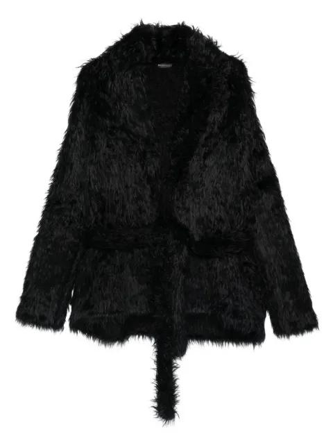 belted faux-fur jacket by BALENCIAGA