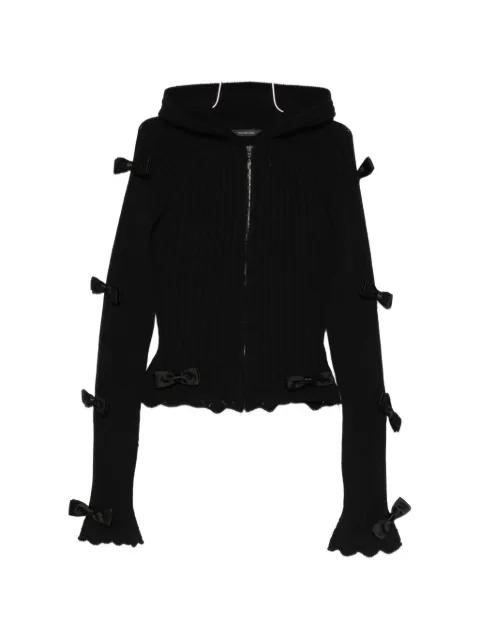 bow-embellished zip-up cardigan by BALENCIAGA