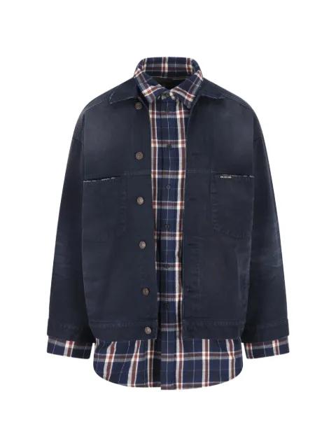 button-fastening check-pattern jacket by BALENCIAGA