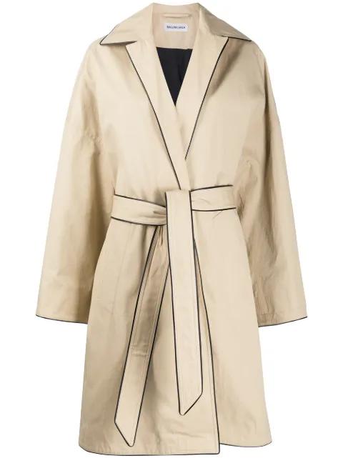 contrast trim trench coat by BALENCIAGA