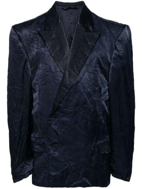 crinkle-effect double-breasted blazer by BALENCIAGA