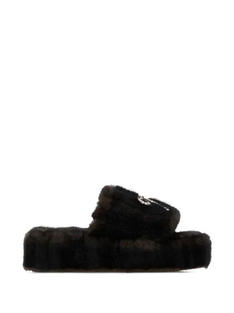 crystal-embellished platform slippers by BALENCIAGA
