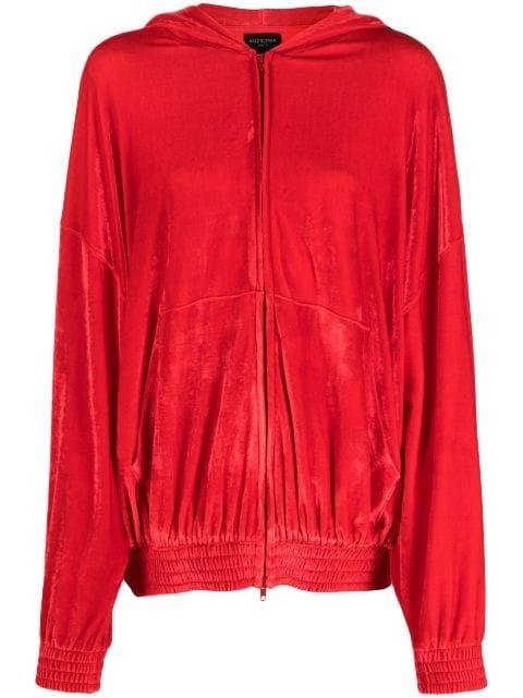 crystal-embellished velvet hoodie by BALENCIAGA
