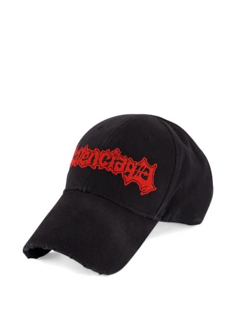 embroidered distressed-effect cap by BALENCIAGA