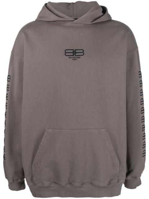 embroidered-logo cotton hoodie by BALENCIAGA