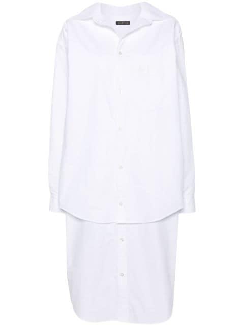 embroidered-logo layered shirt dress by BALENCIAGA