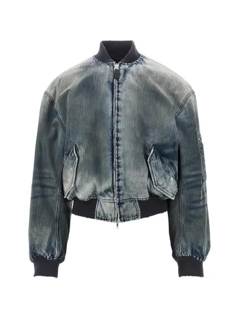 faded-effect denim bomber jacket by BALENCIAGA