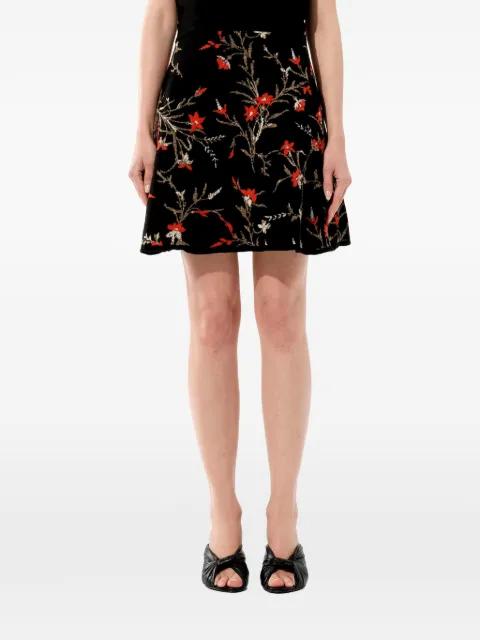 floral-embroidered A-line midi skirt by BALENCIAGA