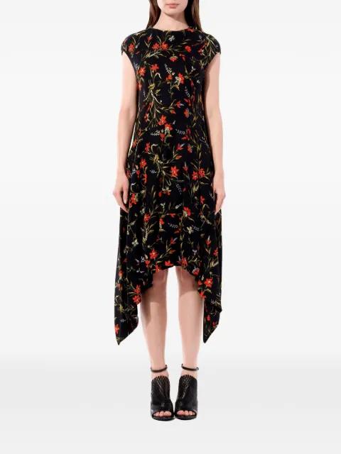 floral-print asymmetric dress by BALENCIAGA