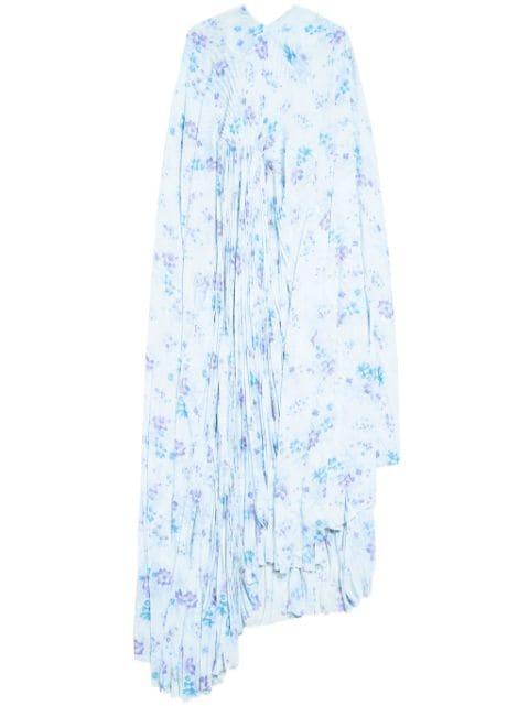 floral-print pleated maxi dress by BALENCIAGA