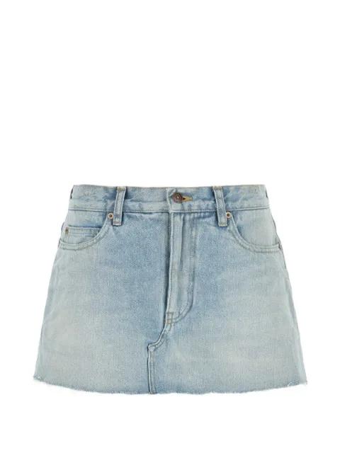 frayed-hem denim skirt by BALENCIAGA