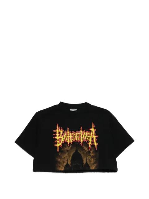 graphic-print cropped T-shirt by BALENCIAGA