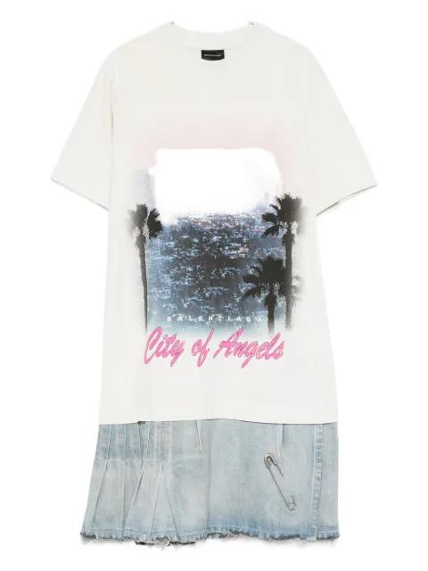 graphic-print layered mini dress by BALENCIAGA
