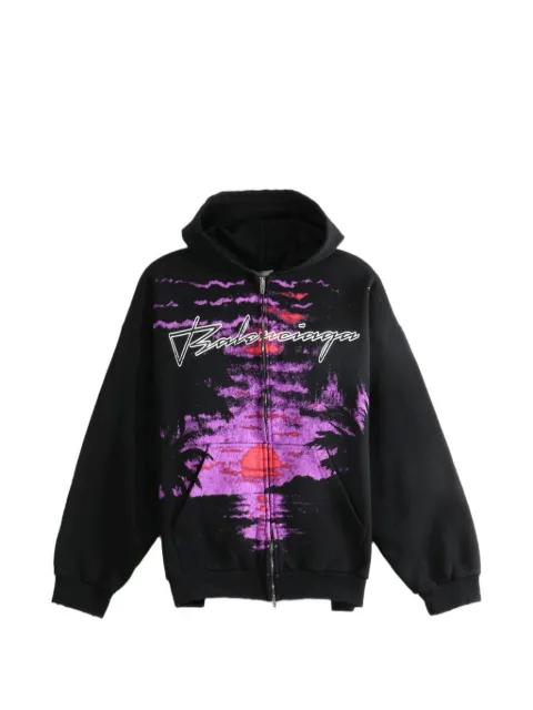 graphic-print zip-up hoodie by BALENCIAGA