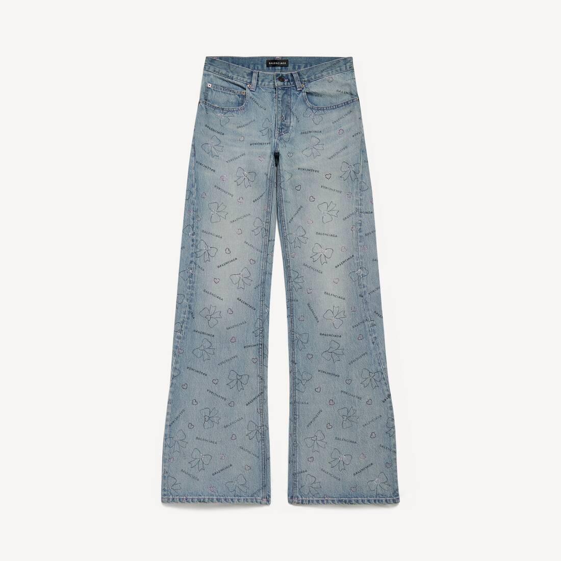 handrawn bows denim pants by undefined handrawn bows denim pants by undefined