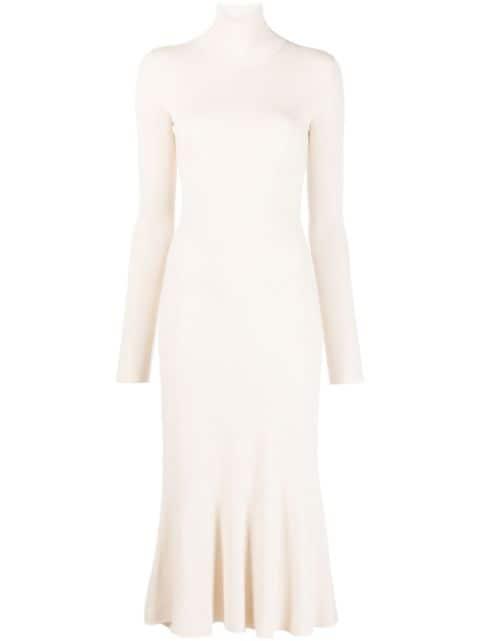 high-neck knitted midi dress by BALENCIAGA