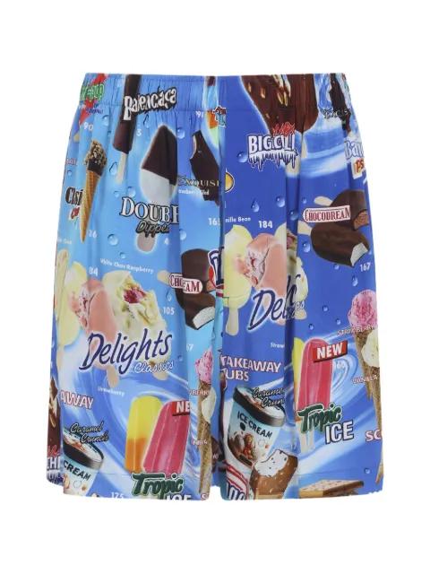 ice cream-graphic shorts by BALENCIAGA