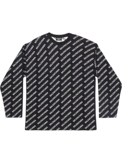 intarsia-logo crew-neck jumper by BALENCIAGA