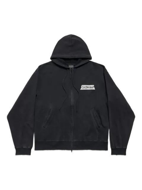 logo-detail zip-up hoodie by BALENCIAGA