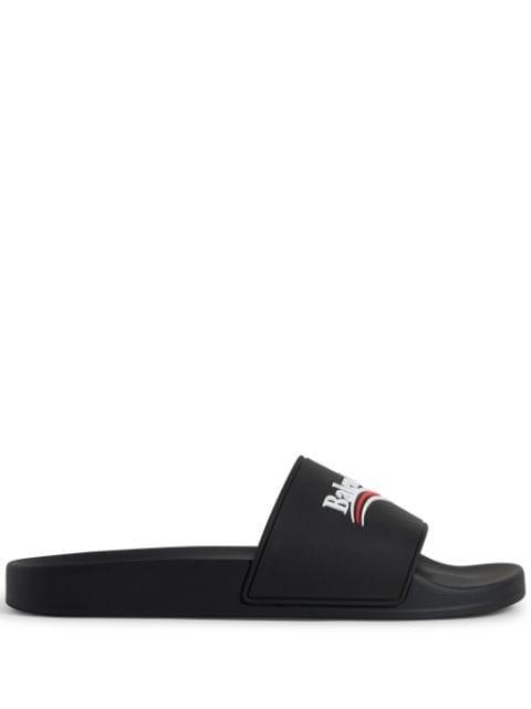 logo-embossed pool slides by BALENCIAGA