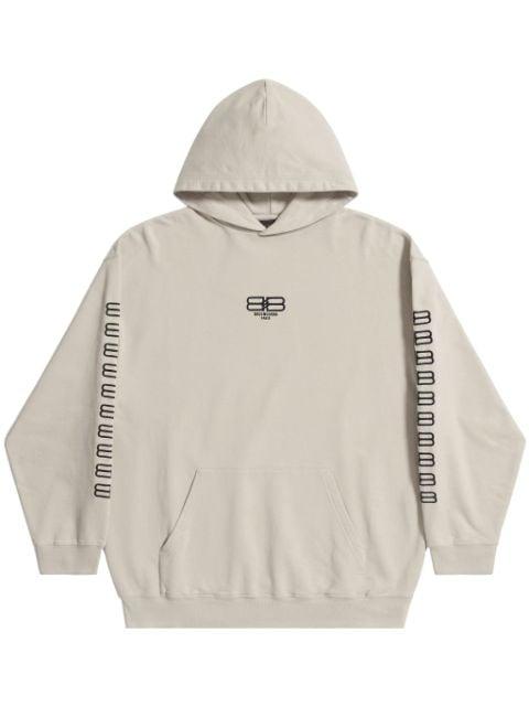 logo-embroidered cotton hoodie by BALENCIAGA