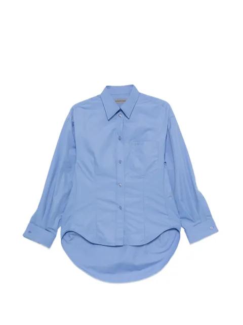 logo-embroidered curved-hem shirt by BALENCIAGA