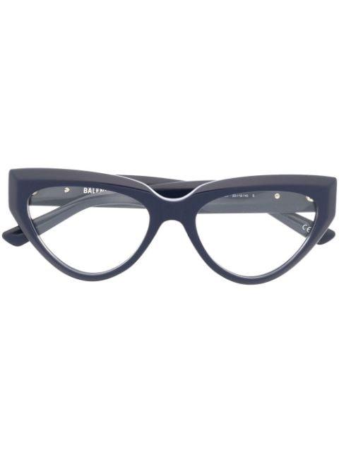 logo-engraved cat-eye glasses by BALENCIAGA