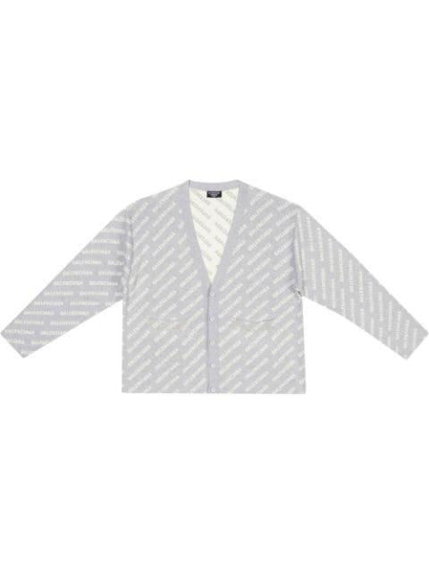 logo-intarsia cardigan by BALENCIAGA