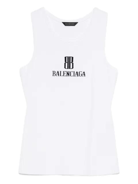 logo-intarsia sleeveless tank top by BALENCIAGA