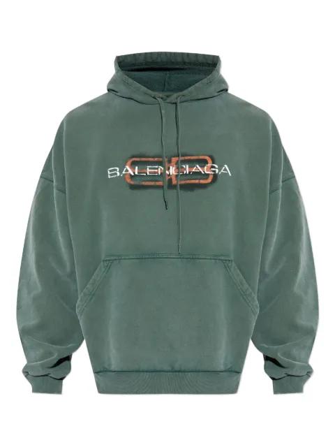 logo-print cotton hoodie by BALENCIAGA