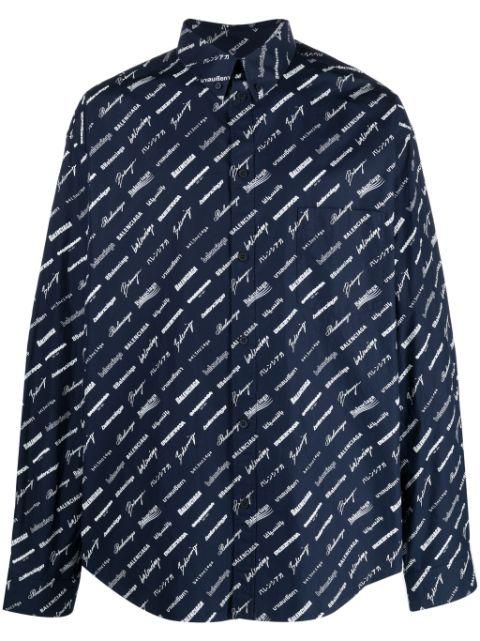 logo-print cotton shirt by BALENCIAGA