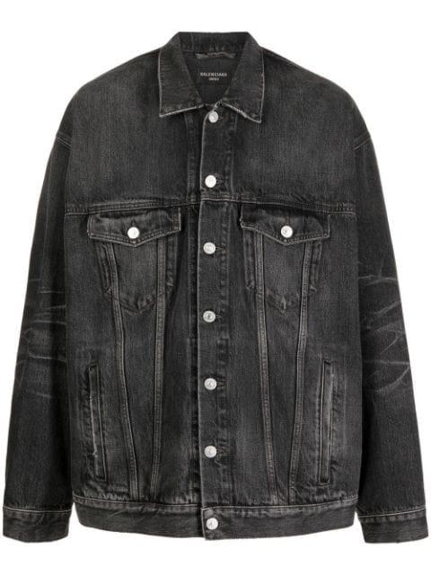 logo-print denim jacket by BALENCIAGA